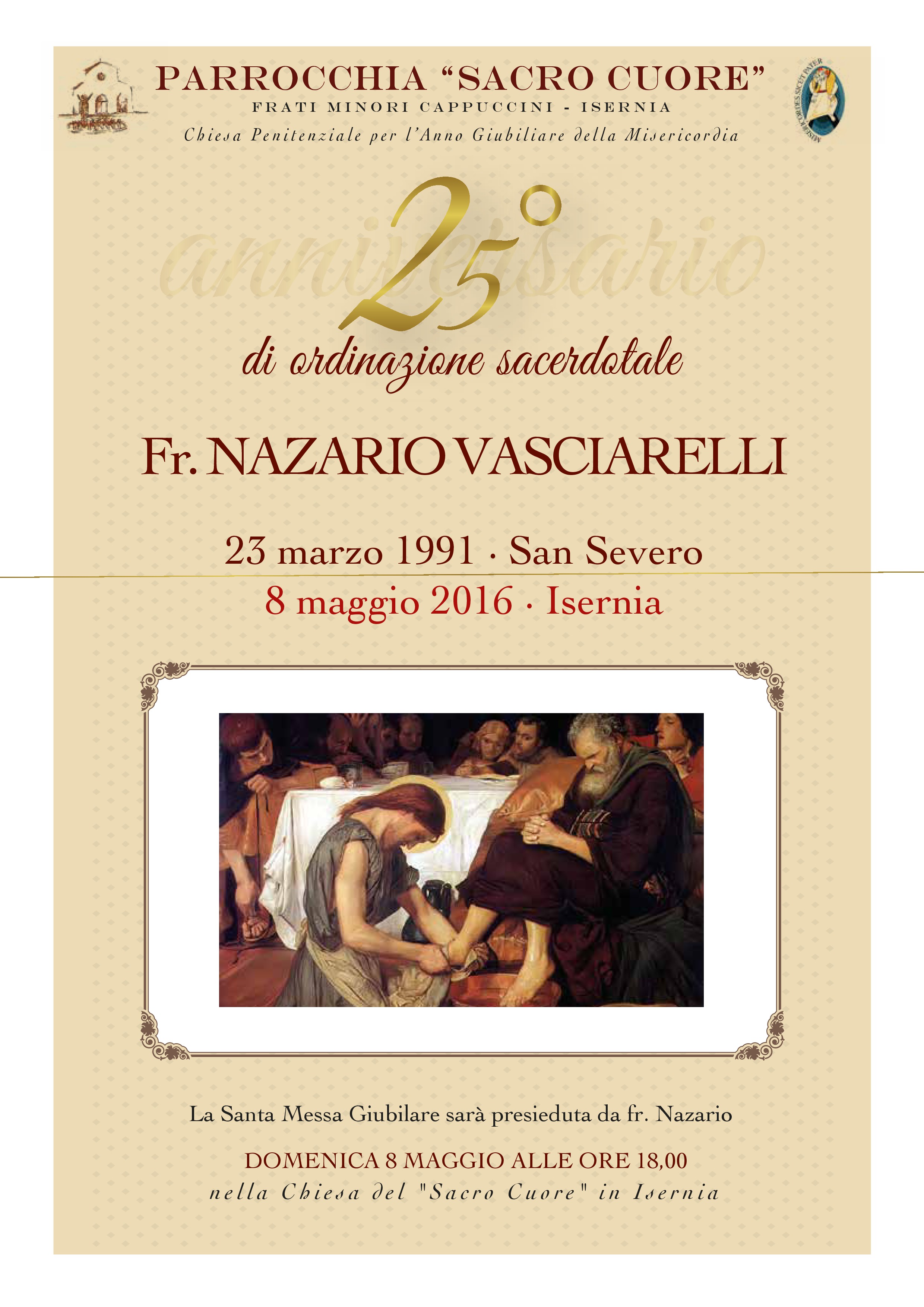 Il Prossimo 8 Maggio La Festa Per I 25 Anni Di Sacerdozio Di Fra Nazario Vasciarelli La Gazzetta Di San Severo News Di Capitanata